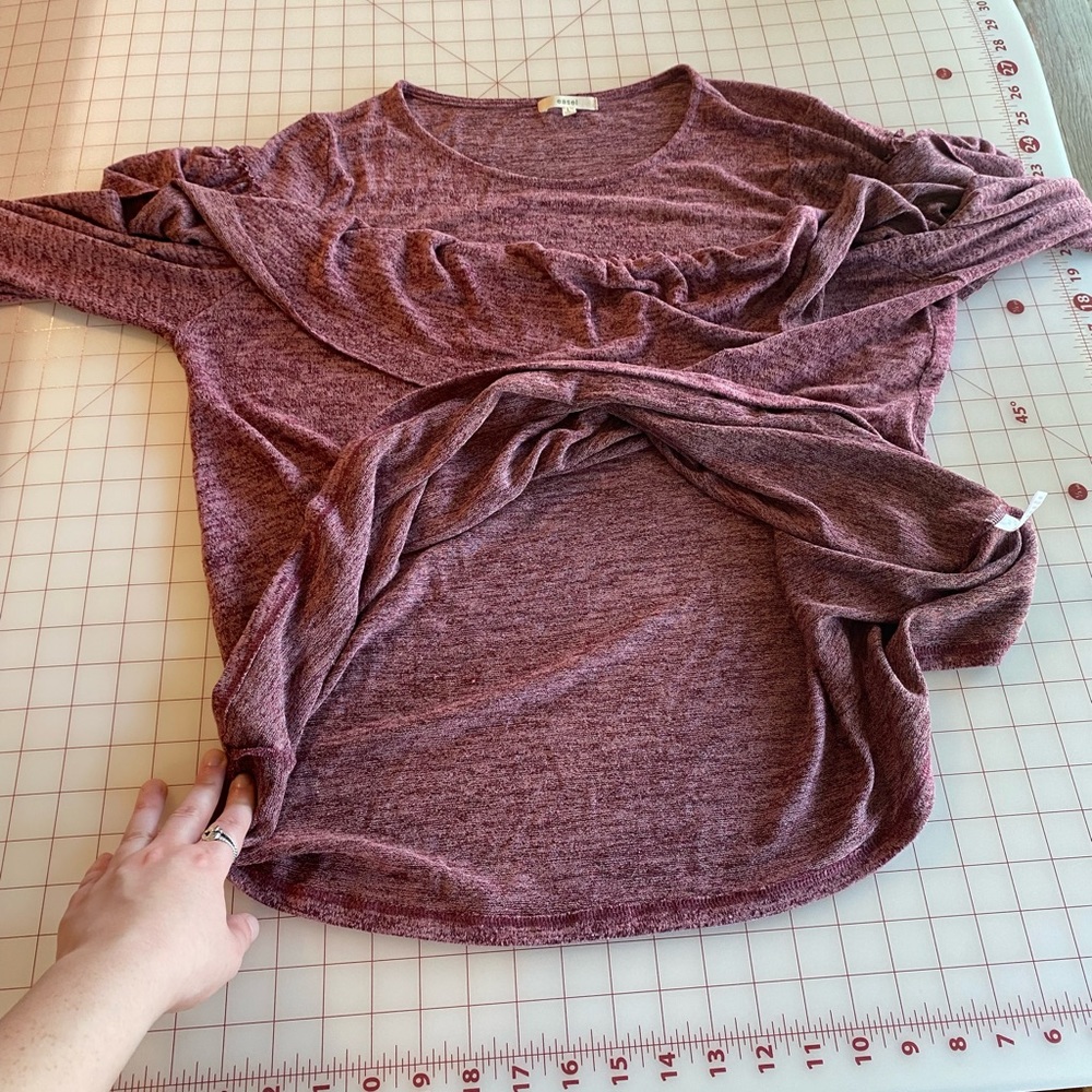 Easel size large rose pink long sleeve boho ruffles statement sleeve blouse - Picture 12 of 15